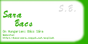sara bacs business card